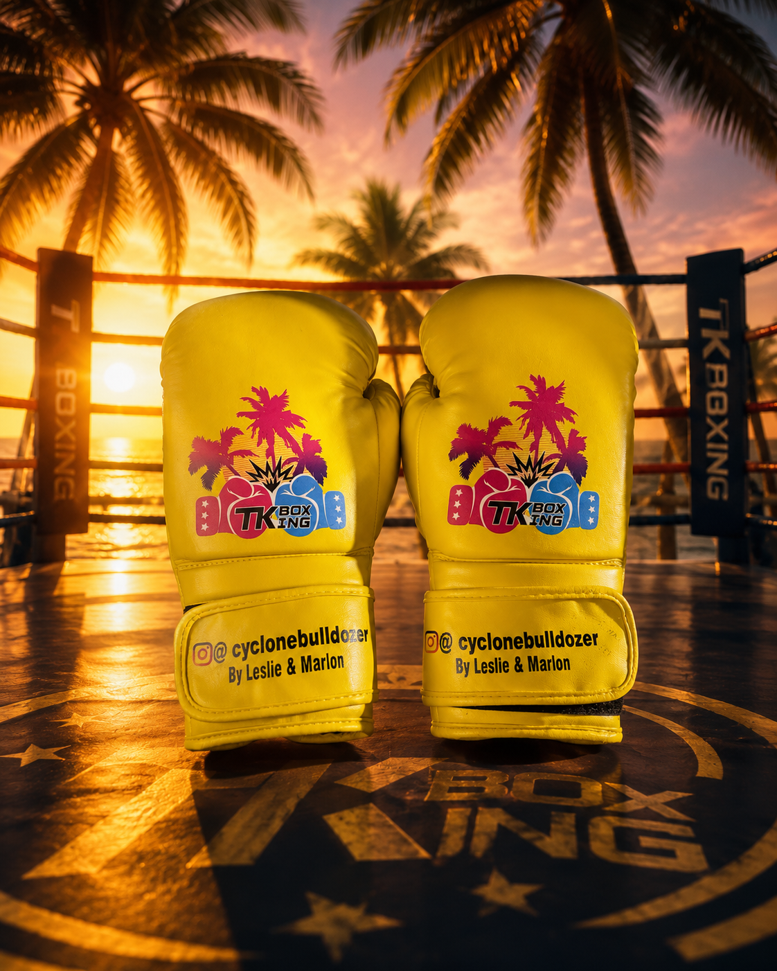 TK × CBW Boxing Gloves — Yellow